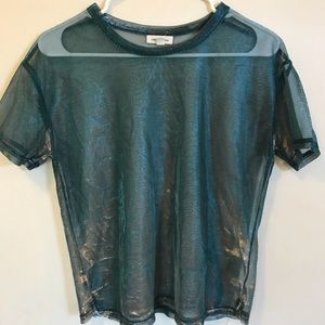 Urban Outfitters blue mesh metallic shirt ⚡️